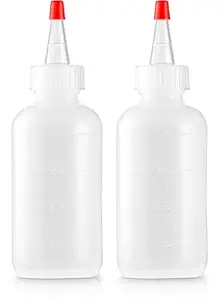 Applicator Bottle 4 ounce, Squeeze Flow Desing - Cut of the Top on Your Choice for More Comfortable Using! (Pack of 2)