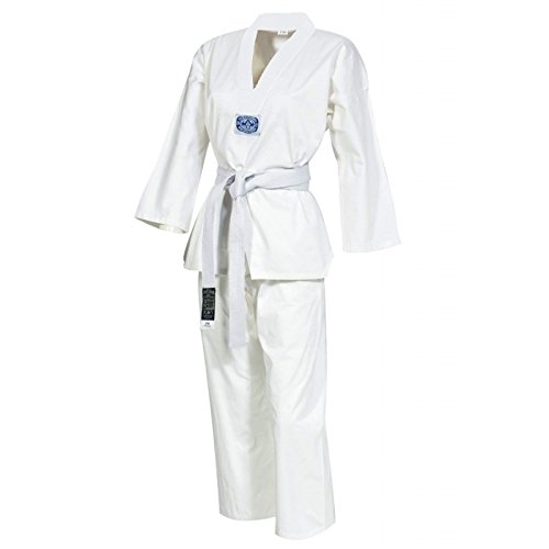 GIMER Taekwondo, Completo Taekwon-do Unisex Bambini, Bianco, 150 cm