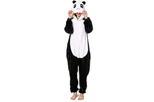 Generic Joy Start Unisex Adult Onesie Pajamas, Plush Cosplay Animal One Piece Halloween Carnival Costume Sleepwear Homewear (Giant Panda, Small)