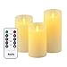 Price comparison product image Led Flameless Candles, 4" 5" 6" Set of 3 Ivory Dripless Real Wax Pillars Include Realistic Dancing LED Flames and Remote Control ,Decoration Gift for Valentine's Day (3*1)