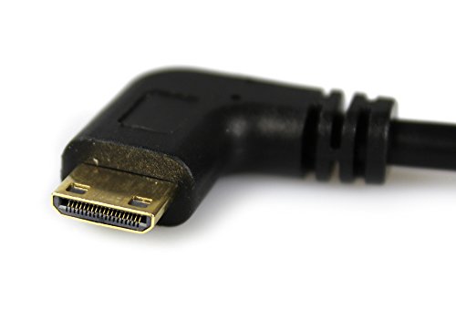 COM-FOUR® HDMI Buchse auf Mini HDMI Stecker Adapter vergoldet schwarz (links gewinkelt) - 3
