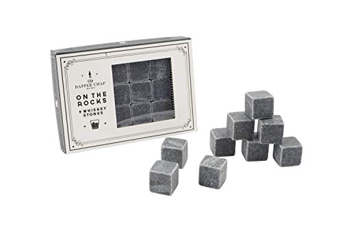 Juego de 9 piedras de whisky de mármol en caja de regalo y bolsa de Dapper Chap por CGB Giftware | GB03620