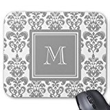 Preisvergleich Produktbild Ihr Monogramm, grau damast Muster 2 Mauspad