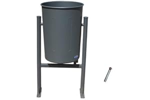 PAL FERRETERÍA INDUSTRIAL Papelera Exterior Circular de Hierro Life. Papelera abatible cónica con Sistema de Vaciado basculante. (1 - Papelera + Tornillería)