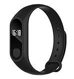 Uni-Wert Fitness Armband Sport Armband Wasserdicht IP67 Fitness Tracker mit Pulsmesser Schrittzähler,Vibrationsalarm Anruf SMS Whatsapp Beachten Kompatibel mit Android iOS Smartphone (Schwarz)