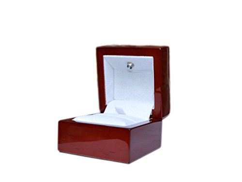 Luxury LED Wooden Jewelery Ring Box - Real Wood Cherry Rosewood by Diamondism