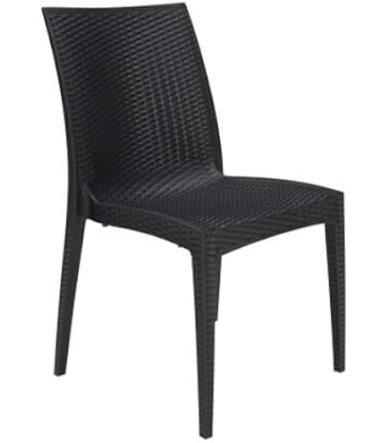 Sedia Da Esterno Maya Impilabile In Polipropilene, Resistente A UV E Acqua, Colore Grigio Scuro - Portata 160 Kg