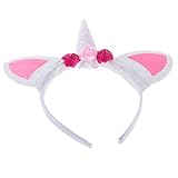 MagiDeal Einhorn Stirnband mit Ohren Kostüm Party Festival Fasching Kostüm - Rosa -