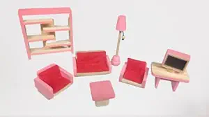 Shy Shy Wooden Guest Room Colored and Modern Furniture Set (Lounge) for Kids Doll House