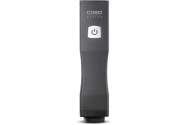 CASO Vacu OneTouch - machine sous vide alimentaire Commande sans fil à une main, Batterie lithium-ion longue durée, adaptée aux aliments liquides et fragiles - gris