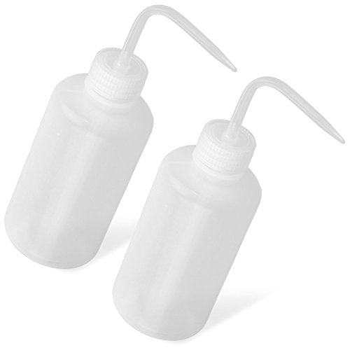 Preisvergleich Produktbild Kumkey 2x Squeeze Flasche 500ml Kunststoff Giesskanne Gebogen Düse Plastikflaschen Pflanze Bewässerung Werkzeuge Tattoo Waschen Flasche Spritzflasche Waschflasche Seife Wasserflasche