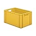 Produktbild Euro-Format-Stapelbehälter, Wände und Boden geschlossen - LxBxH 600 x 400 x 320 mm - gelb, VE 5 Stk - Euronorm Stapelkasten Euronorm Stapelkästen Euronorm-Stapelkasten Kunststoff-Stapelkasten