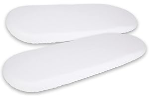 ‎LITTLE ANGEL BY DITA Little Angel Baby Spannbettlaken für Kinderwagen Stubenwagen 2-er Set Wasserdicht 75 x 40 cm Weiß