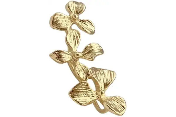 Pendientes Trepadores Trio Flor (Lado Derecho, Oro Amarillo 18K)