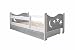 Produktbild KATIDO Kinderbett Massivholz Mond und Sterne Weiß Grau 140x70 oder 160x80 Matratze Schublade Lattenrost (160x80cm)