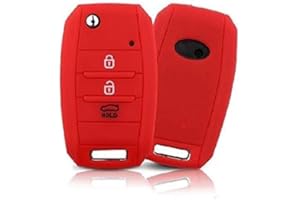 CAR PASSION Cover Guscio Chiave Compatibile Con Kia CEE'D CEED Sorento Sportage Rio Carens Soul Venga Niro Silicone Gomma 3 Tasti Portachiavi Custodia Morbido Protezione Telecomando Auto (rosso)