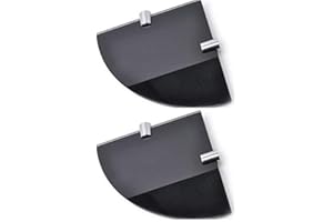BSM Marketing Set di due mensole angolari in vetro temperato, spessore 180 mm, spessore 6 mm, per bagno, camera da letto, ufficio, con supporti cromati