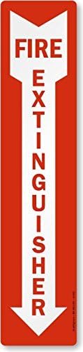 Stan256Nancy Adhesive Vinyl Label, Legend Fire Extinguisher, 4 high x 18 wide, Red on White