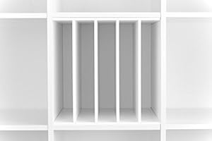 ‎NEW SWEDISH DESIGN Kallax Expedit Regal Einsatz Schallplatten Aufbewahrung Schallplattenregal Vinyl Regaleinsatz vertikale Regalteilung auch für Bücher Fachteiler für 5 Einzelfächer 33,5 x 33,5 x 38 cm Weiß