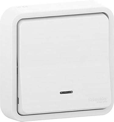 Schneider Electric SC5SHN0212470 Bouton Poussoir Luminaire complet mureva Styl, 250 V, Blanc