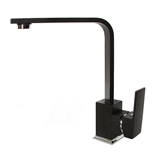 Schwarze Designer Granitarmatur Küchenarmatur Spültischarmatur schwenkbarer Küchen Wasserhahn – Modell LINERA - 3