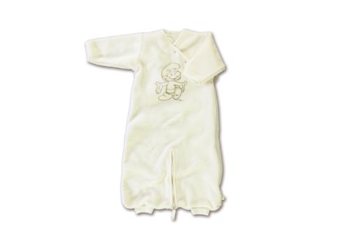 Baby Boum Unisex Baby 70cm Long 2-in-1 Sleeping Bag and Jumpsuit with Sleeves with Cute Smurf Design Milky White 0-9 Months