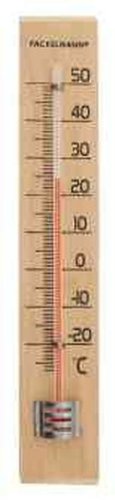 Fackelmann Holzthermometer "Tecno" 18 cm aus Birkenholz, beige/farbig, 22.8x6.1x2 cm, 16365