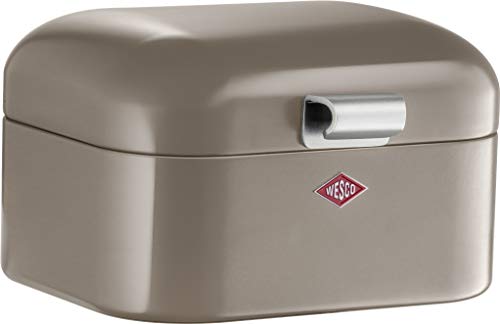 Wesco 235 001 Mini Grandy Brotkasten warm Grey 18 x 17 x 12cm (L/B/H), Edelstahl