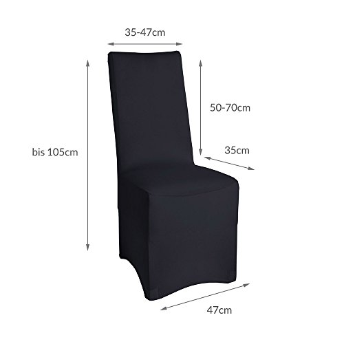 Beautissu® Bankett-Stuhlhusse Leona – 45×90 cm Stretch-Stuhlbezug – elegante Bi-Elastic Husse – ÖKO-TEX – schwarz - 6