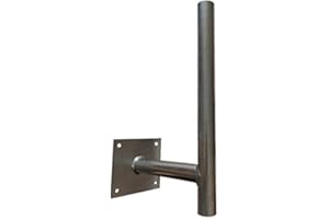 LOW COST MOBILE Supporto murale Altezza 45 cm offset 25 cm diametro 38 mm per antenne 4G LTE 5G, Parabola Satellite, rastrello TV TNT