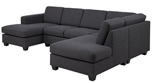 Preisvergleich Produktbild PKline Eckcouch Chaiselounge Anthrazit