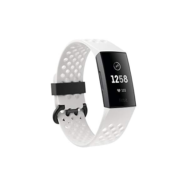 Fitbit Charge 3 Pulsera Avanzada de Salud y Actividad física, Unisex-Adult, Blanco Hielo/Aluminio Color Grafito, Talla…