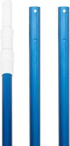 sarrah Professional 12 ft Anodized Aluminum Telescopic Swimming Pool Pole, Adjustable 3 Piece Expandable Step-Up - Attach Connect Skimmer Nets, Rakes, Brushes, Vacuum Heads with Hoses