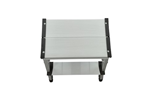 1PLUS Aluminium Tritt / Leiter Trittleiter Klapptritt 2 x 2 Stufen bis 150 kg belastbar, Höhe: ca. 40 cm - 4