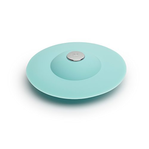 Umbra 023464-276 Flex Badewannenstöpsel/Haarsieb, Plastik, surf blau, 9,52 x 9,52 x 3,17 cm
