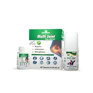 Aayurvedya Multi Joint Pain Relief Kit - Combo of Joint Pain Oil (60ml) and Joint Pain Capsules (60 Capsules) Complete Ayurvedic Formula for Pain Relief (Pack of 1)