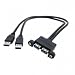 Produktbild CY Doppel-Verlängerungskabel Zwei USB 3.0-Stecker auf zwei USB 3.0-Buchsen, 50 cm, mit Schalttafelausschnitt und Montagelöchern