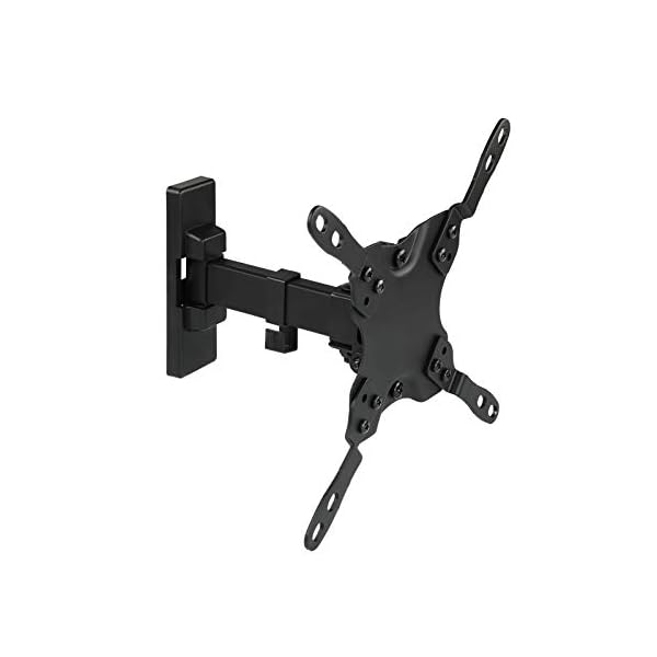 TooQ LP2042TNL-B, Soporte Inclinable y Giratorio de Pared para Monitor/TV/Led de 13" a 42", Distancia a la Pared 60mm Hasta 190mm, Inclinación Hasta -12º, Negro