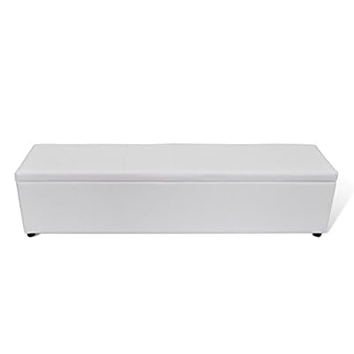 vidaXL Banc banquette coffre de rangement blanc taille large