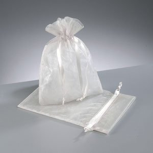 50 White ,Organza Bags ,12x17cm Large