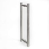 colocar tirador puerta cristal Hecho de acero inoxidable satinado con un diseño duradero, acero, simple y elegante