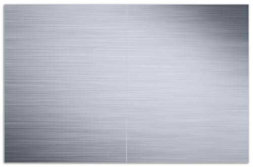 Wallario Herdabdeckplatte/Spritzschutz aus Glas, 2-teilig, 80x52cm, für Ceran- und Induktionsherde, Motiv Aluminium-Optik Metall-Optik Streifen