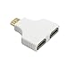 Produktbild TAOtTAO 1080P HDMI-Port-Stecker auf 2 weibliche 1 in 2 Splitter-Adapter-Konverter (Weiß)