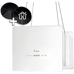 Hotte aspirante design, hotte décorative îlot (40cm, inox, verre blanc, extra silencieux, 4 marches, éclairage LED, touches sensitives TouchSelect, montage câble) BOX400W - KKT KOLBE