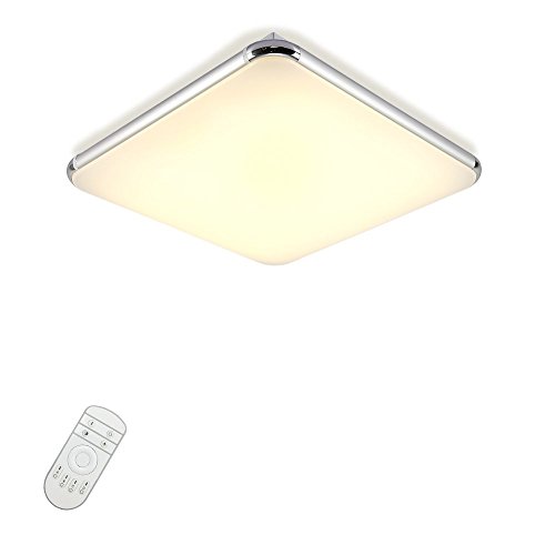 Preisvergleich Produktbild Led Deckenleuchte Dimmbar mit Fernbedienung steuerbare Farbtemperatur 24W Fur Wohnzimmer, Schlafzimmer, Küche und Esszimmer (silber) JDONG 10506-24W-WJN