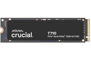 Crucial T710 SSD 4TB PCIe 5.0 x4 Gen5 NVMe M.2, Velocità fino a 14500 MB/s Lettura, 13800 MB/s in Scrittura, Notebook e PC Desktop, TLC NAND, Hard Disk Interno - CT4000T710SSD8-01
