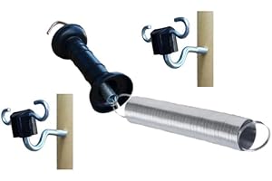 Gemi Elettronica Electric Fence Gate Handle Extendable Kit Up to 8 Meters with Handle and 2 Insulators Double Hook Electric Fences Electric Fences Electrified Fences