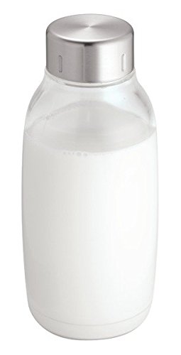 InterDesign 81520EU Onza Flasche Medium, Durchsichtig/Edelstahl Gebürstet