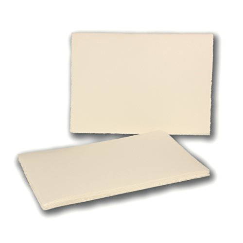 25x DIN A5 Karten, ECHTES BÜTTENPAPIER, 148 x 210 mm, Naturweiß halbmatt, ORIGINAL ZERKALL-BÜTTEN - 2