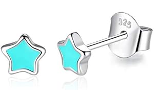 Gold Gala Pendientes pequeños de Plata de ley 925 para Mujeres y Niña